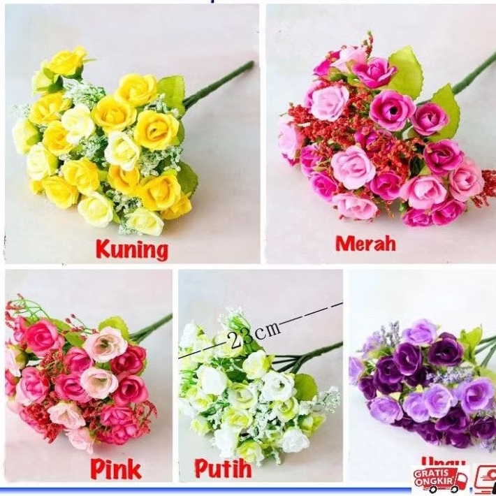 BUNGA PLASTIK MAWAR HIAS ARTIFICIAL BACKDROP/HIAS MAHAR & HANTARAN