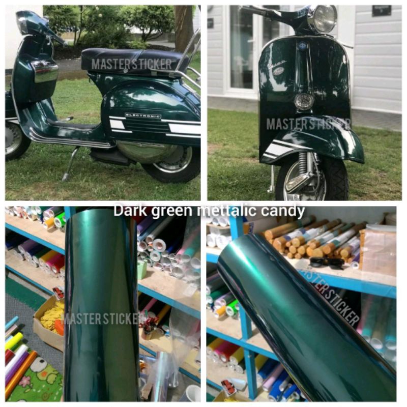 sticker skotlet motor dan mobil warna DARK GREEN CANDY SUPER GLOSSY kualitas premium