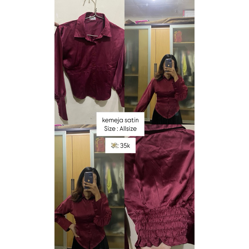 kemeja satin (preloved)