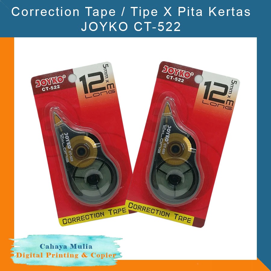

Correction Tape / Tip Ex / Tipe X Pita Kertas JOYKO CT-522 JOYKO 12 M