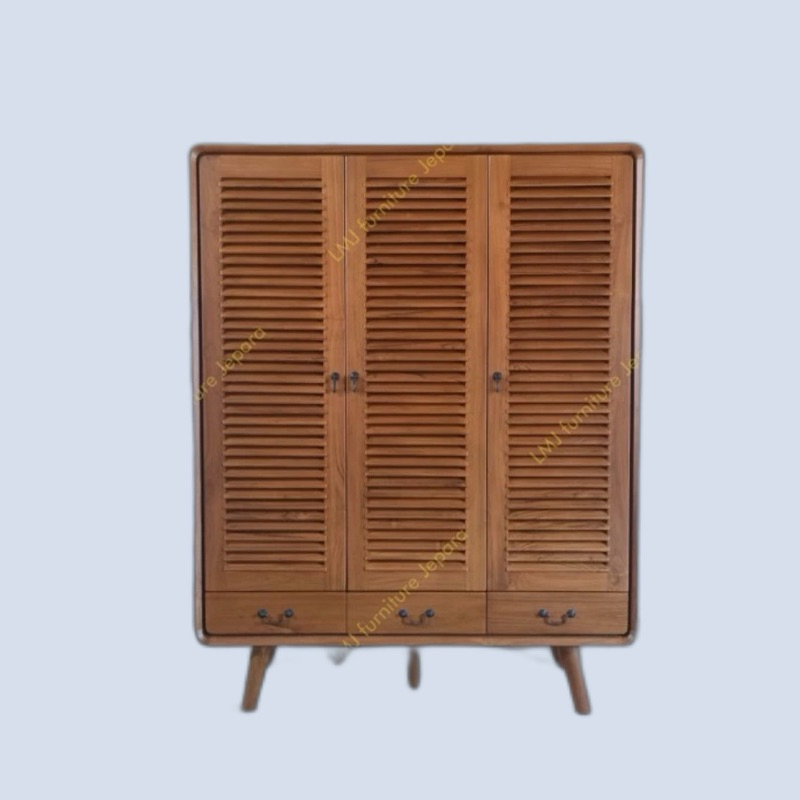 Lemari minimalis jati Lemari minimalis retro 3 pintu kayu jati
