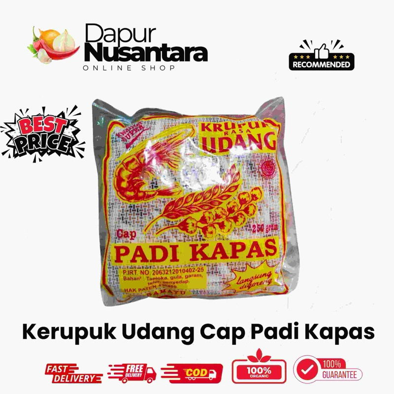 

Kerupuk Udang Cap Padi Kapas 250 Gram