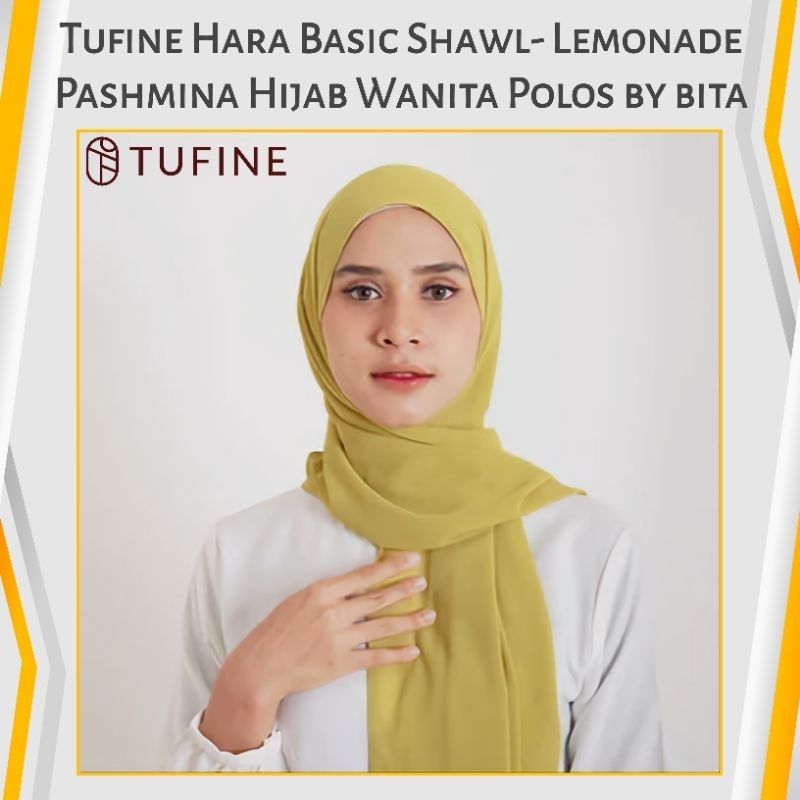 Tufine Hara Basic Shawl Lemonade by BITA - Pashmina Hijab Polos