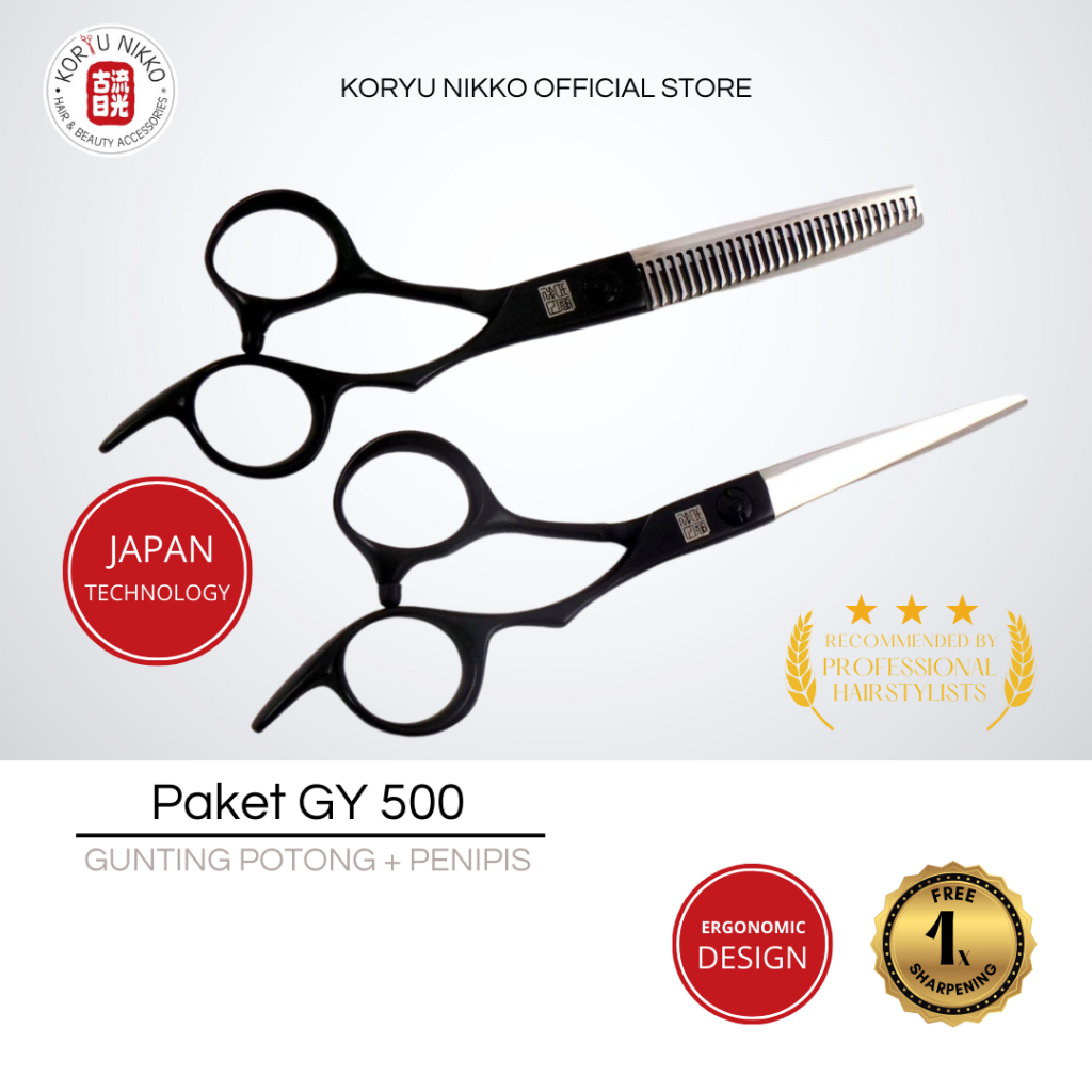 

Koryu Nikko - Scissors - Paket Gunting GY 500 - Hitam Silver