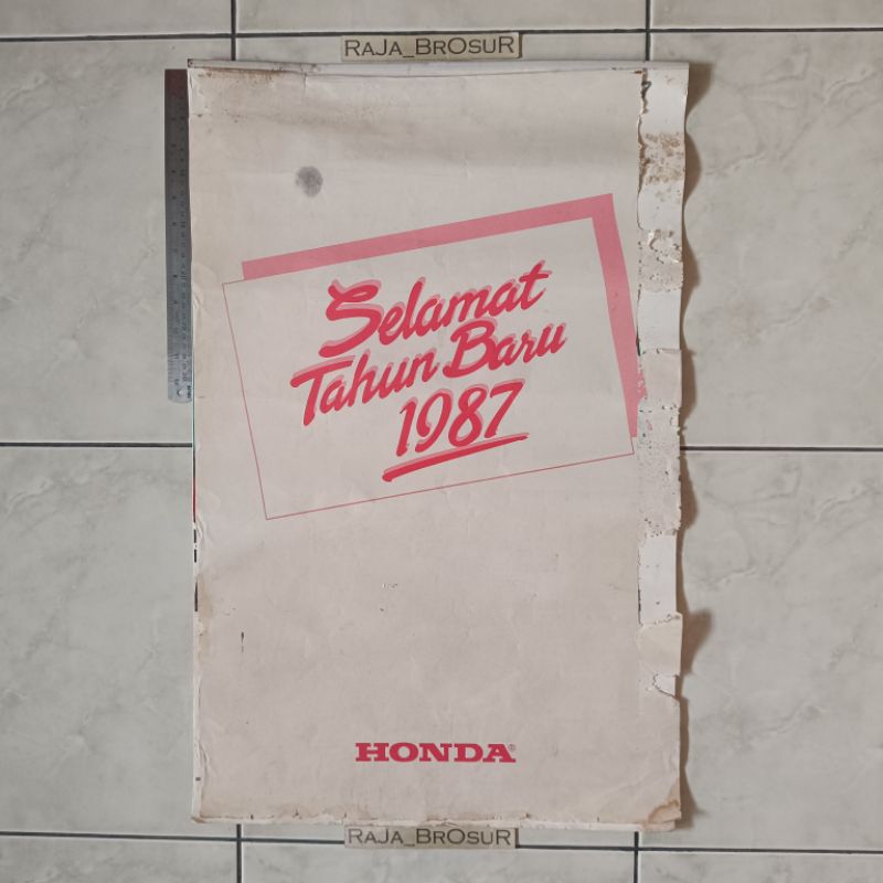 Kalender jadul lawas tahun 1987 lengkap Poster iklan Honda Astrea Star/GL MAX/GL 100/WIN Semi Trail/