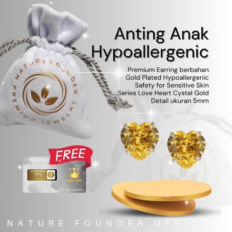 Anting Sunrise Love Hypoallergenic Nature/ Anting Anak Hypoallergenic/ Anting Dewasa Hypoallergenic/