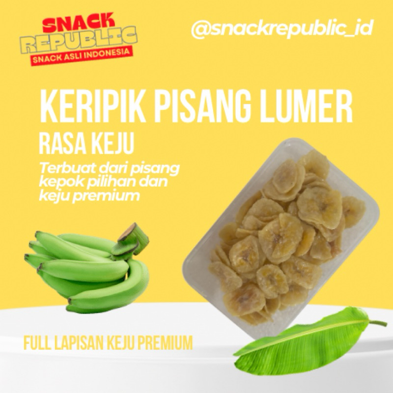 

Keripik Pisang Lumer Rasa Keju - Kemasan Thinwall 500 ml (175 gr)