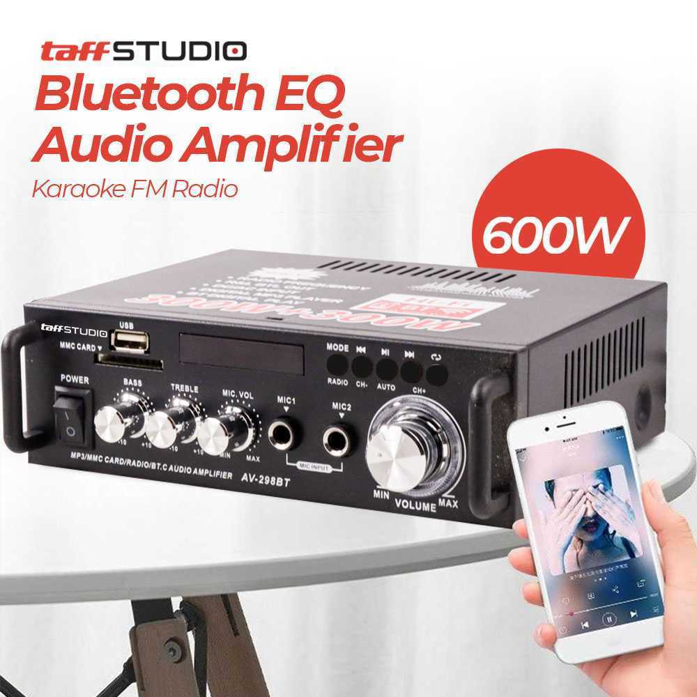 Amplifier Stereo Bluetooth EQ  Home Theater 2 Input Mikrophone FM 800W BT-309A 600W BT-298A BT-198E