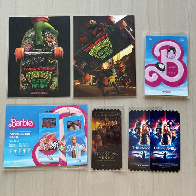 Original Ticket The Marvels Collectible Ticket Filmmark CGV Barbie Art Card Teenage Mutant Ninja Tur