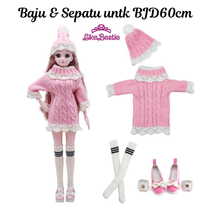 Baju Dan Sepatu Untk Boneka Yoora BJD 60cm
