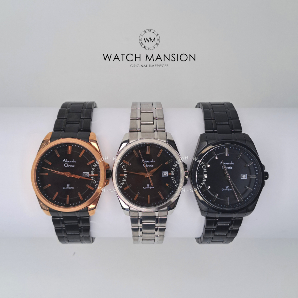 JAM TANGAN WANITA ALEXANDRE CHRISTIE AC8404 AC 8404 ANALOG STAINLESS STEEL ORIGINAL GARANSI FREE BAT