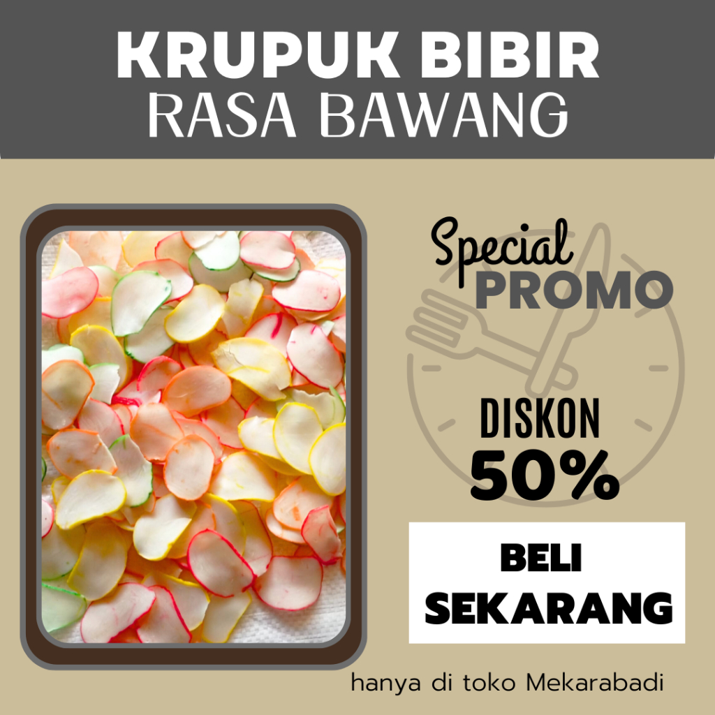 

Kerupuk Bawang Bibir 500 Gram