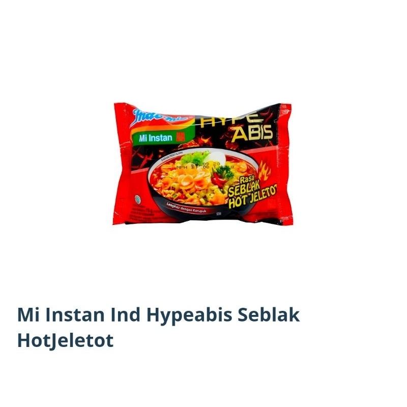 

Mi Instan Indomie Hype Abis Rasa Seblak Hot Jeletot