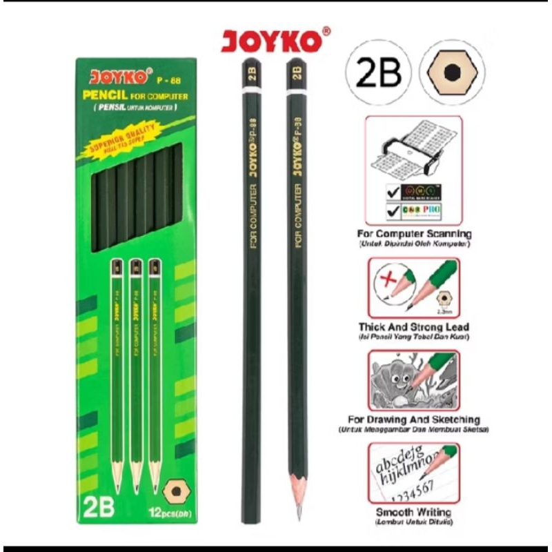 

Pensil Joyko 2B Pack Isi 12pcs