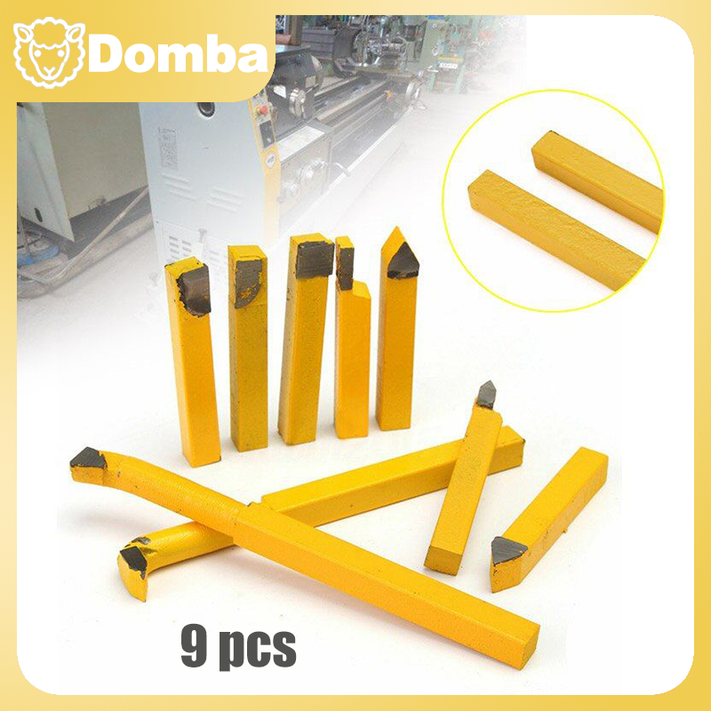 9Pcs Holder Bubut Pahat Bubut Besi Set Pisau Bubut Kayu Pisau Bubut Besi Baja Alat Pahat Kayu Keleto