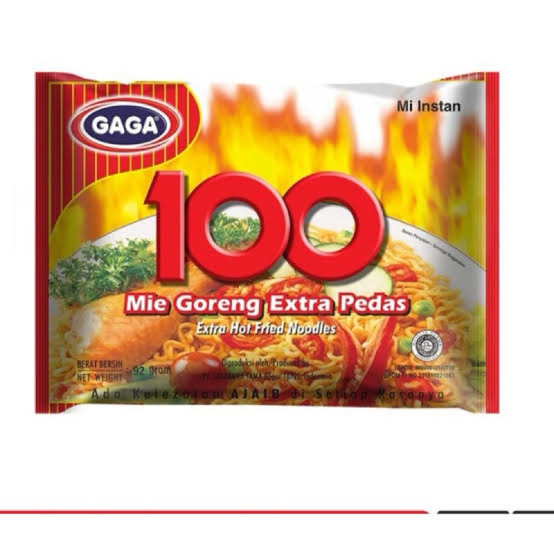 

Mie Goreng 100 Gaga Extra Pedas / 1 Dus / 40 Pcs