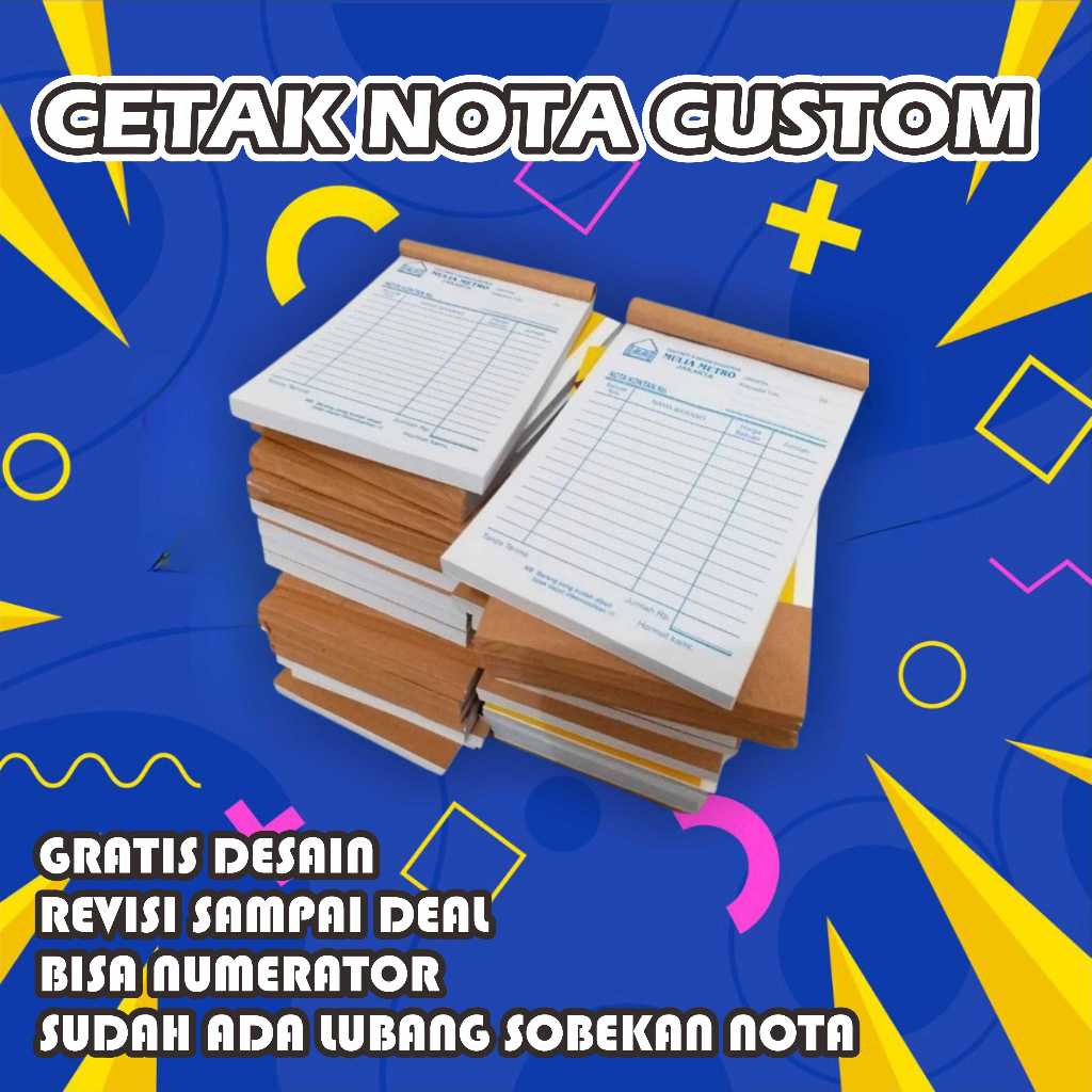

Cetak Nota Custom Gratis Biaya Desain isi banyak dan tebal 100 Lembar
