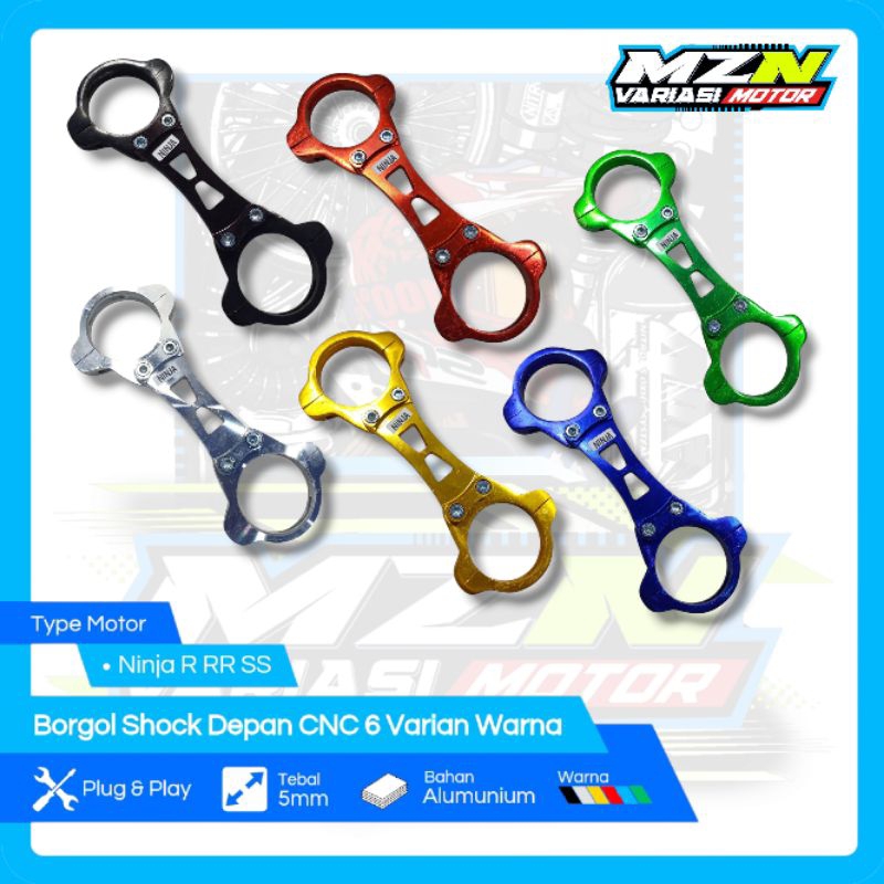 Borgol Shock Depan Ninja Borgol Ninja R CNC 6 Varian Warna
