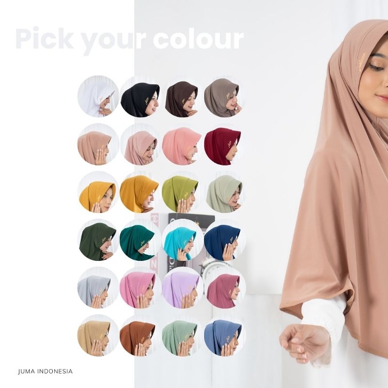 JUMA HIJAB INSTAN BERGO POLOS JUMBO XL 5PC