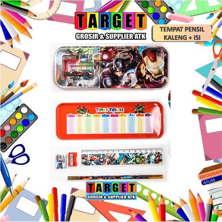 

TEMPAT PENSIL KALENG FANCY + ISI / KOTAK PENCIL LUCU KARAKTER ANAK