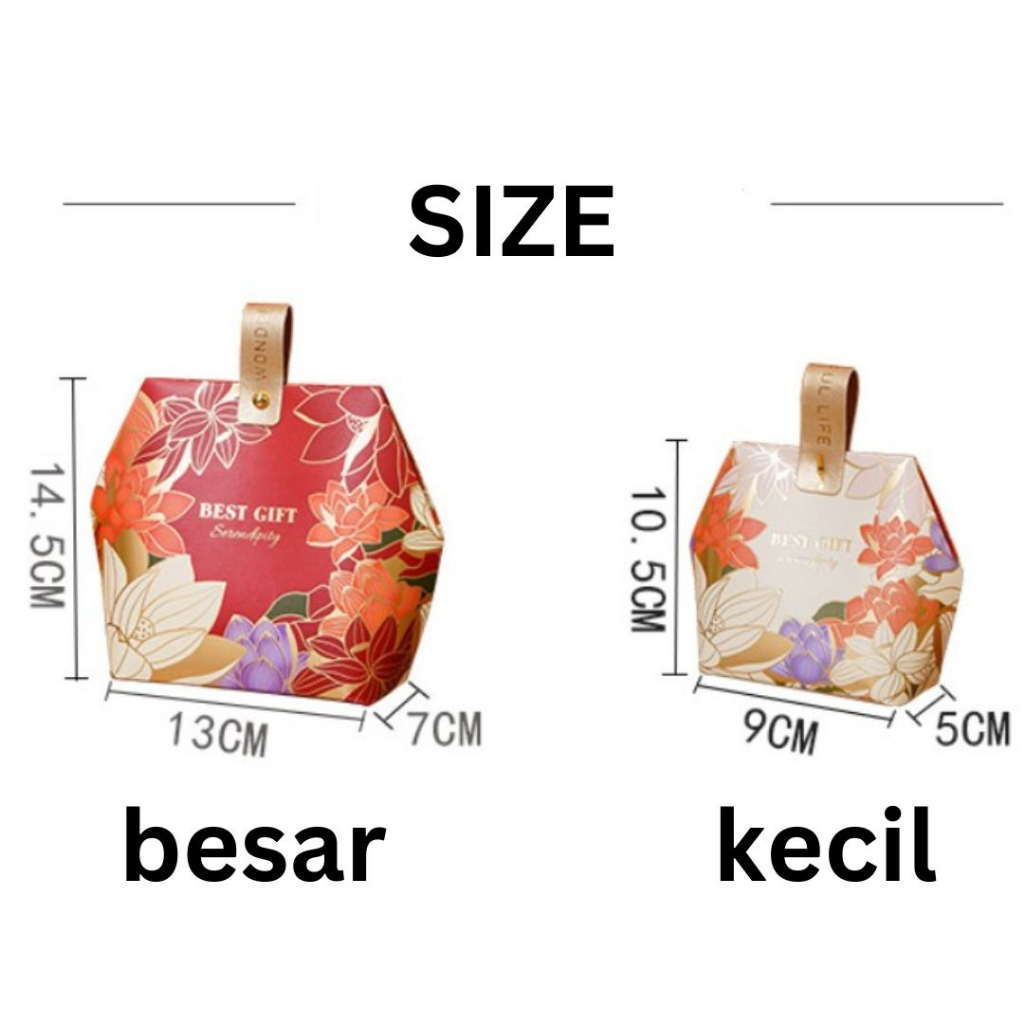 

Bestie Kotak Tas Souvenir Permen Candy Box Goodie Bag Kecil Motif Flower Cantik Premium