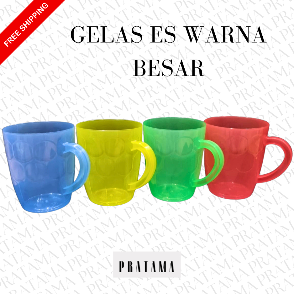 Gelas plastik / Gelas minum / Gelas es / Gelas es Warna Besar