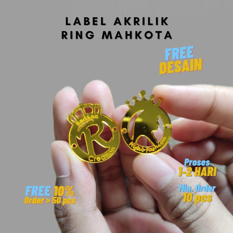 

Label hijab Label Akrilik Label Jilab Label Custom Label Ring Mahkota Label Laser Cutting dan Grafir Label Logo Custom Label Branding Logo Label Gold Rose gold Sikver | Radian Creation