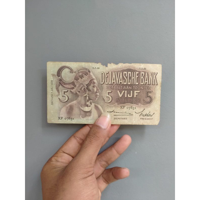 5 Gulden atau 5 Wayang VF cuil 1939 Marta Collectin 02 Pusatnya koleksi unik & keperluan nikah