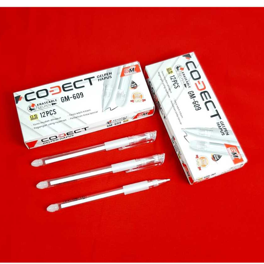 

Grosir ( 1kotak/12pcs ) Pulpen GELPEN HAPUS 0.5mm GM-609 CODECT