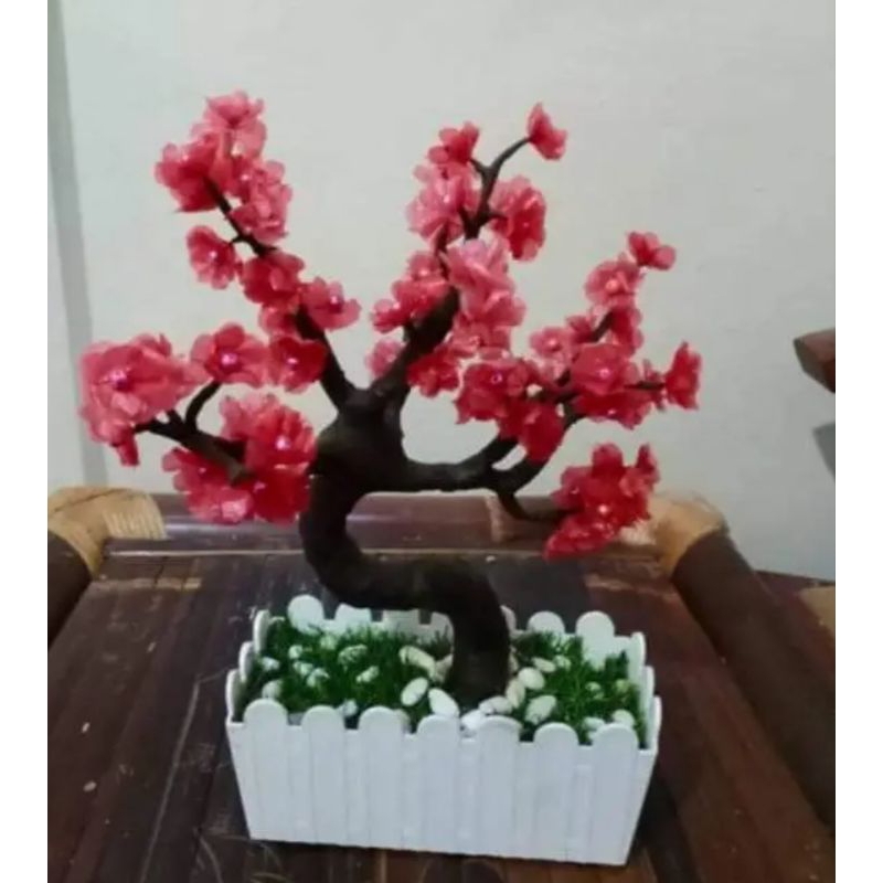bonsai bunga plastik