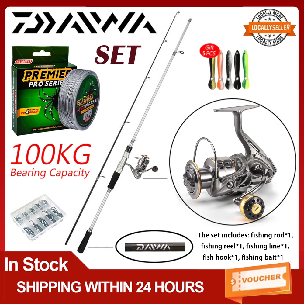 【#Beli 1 Dapat 5#】Daiwa Joran Pancing Set 1.65m 1.8m 2.1m 2.4m 2.7m oran Pancing Carbon Fiber Spinni