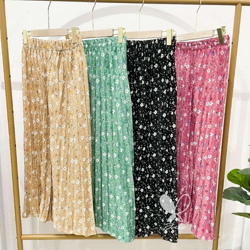 COD HARGA PROMO || ZN ROK PLISKET MOTIF ROK MOTIF BUNGA ROK PLISKET MOTIF BUNGA JASMINE SKIRT DAILY 