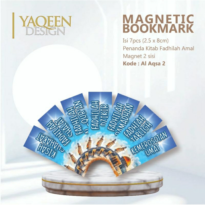 

Yaqeen Design Magnetic Bookmark 1 SET Isi 7pcs