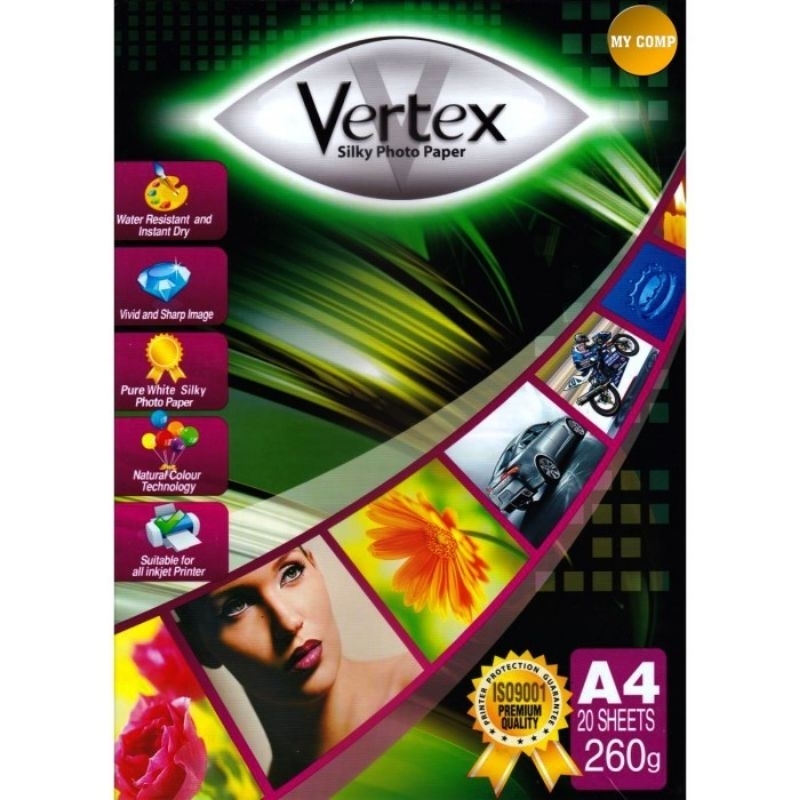 Kertas foto Silky Vertex 260gr A4 - Semi Doff