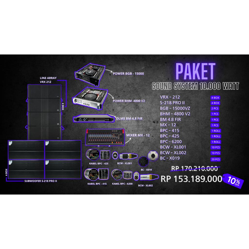 Paket Sound System Full Betavo 10000 Watt | Sound System Hajatan  /  Lapangan