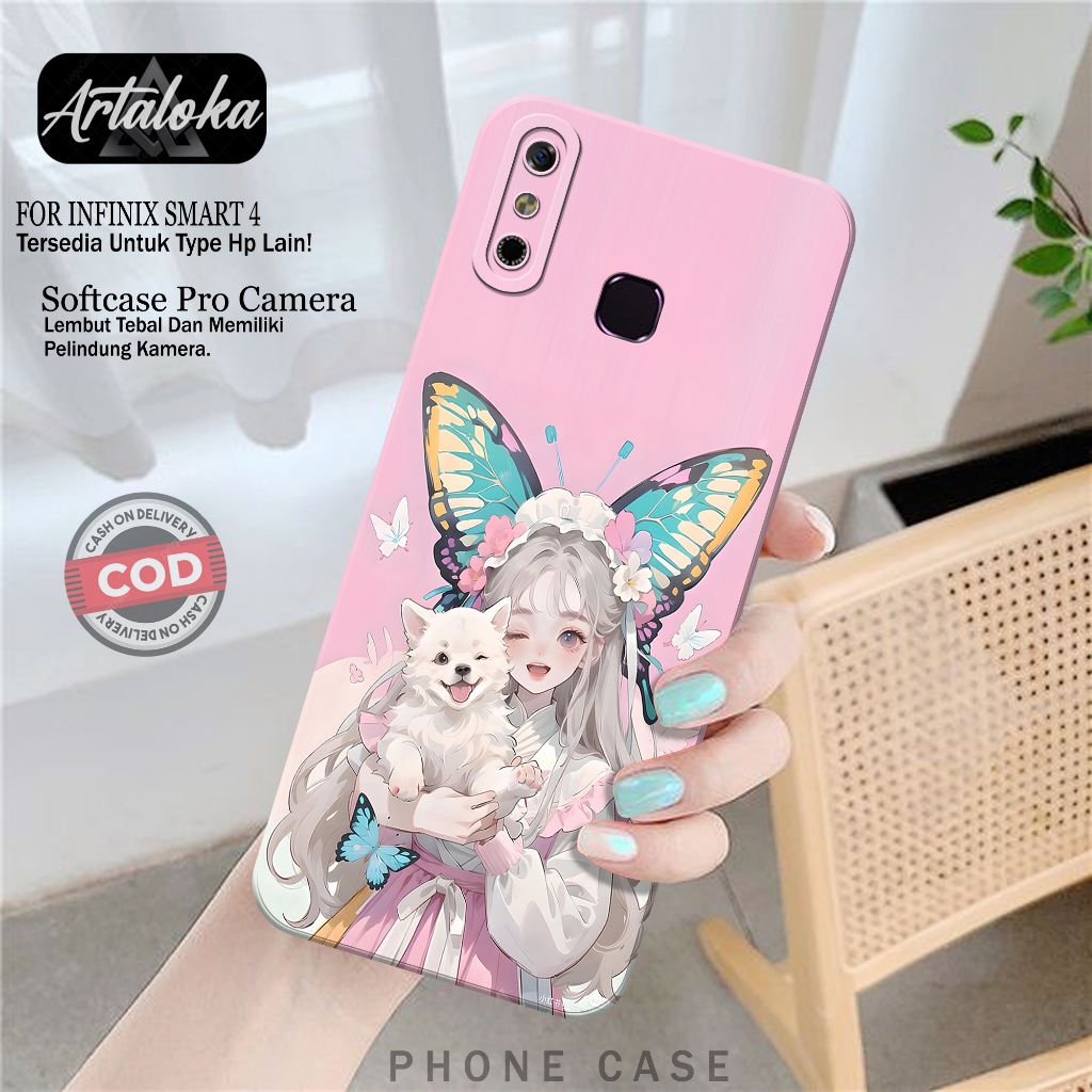 Case Hp Infinix Smart 4 Fashion Case Kartun Softcase Infinix Smart 4 Silikon TPU Pro Camera Casing I