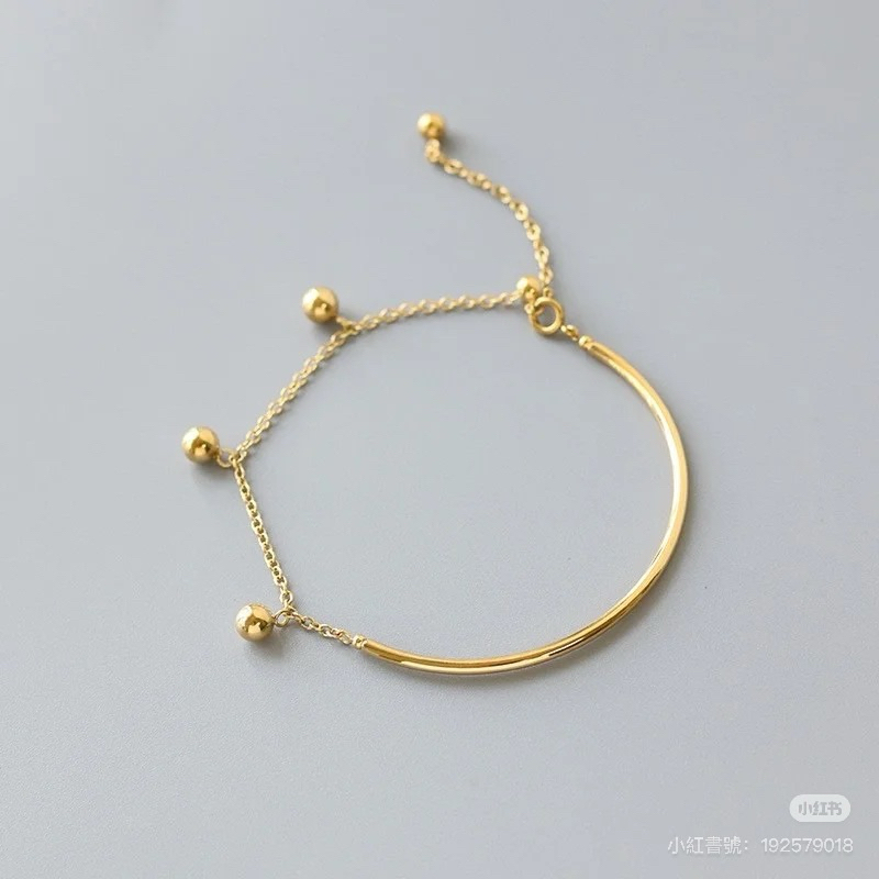 Gelang Titanium asli xuping motif bulat garis