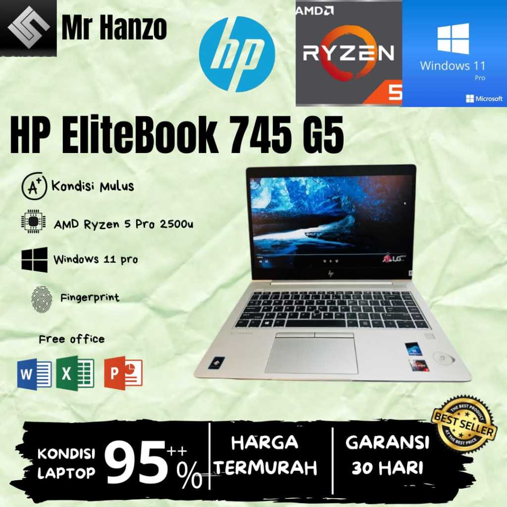 HP elitebook 745 G5 AMD ryzen 5 PRO| 16GB | SSD 512 | RADEON VEGA 8