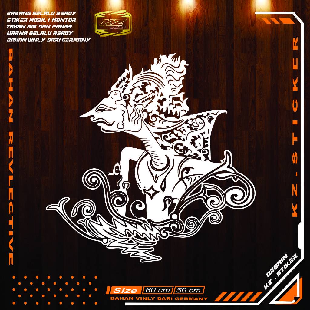 Cutting stiker wayang arjuna stiker wayang stiker mobil