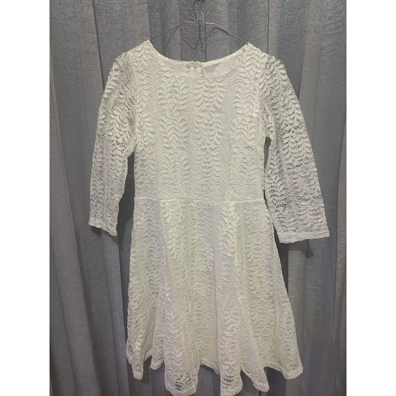 Dress Pendek Brukat Putih