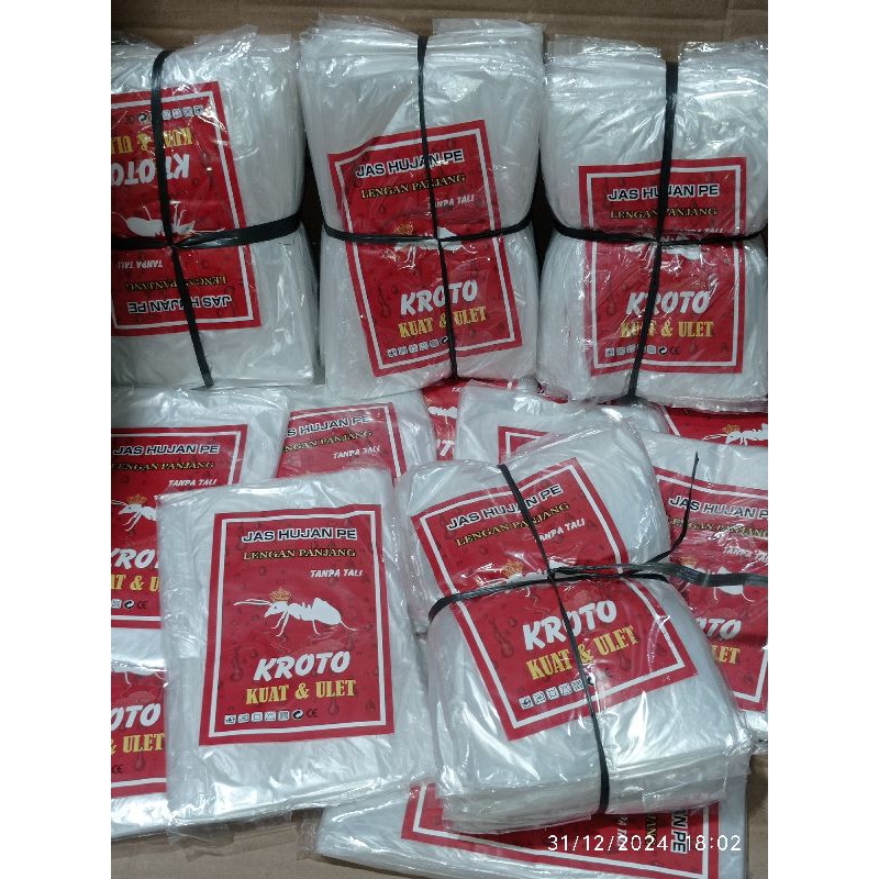 Jas Hujan Plastik Bening Jas Hujan Atasan 1Lusin