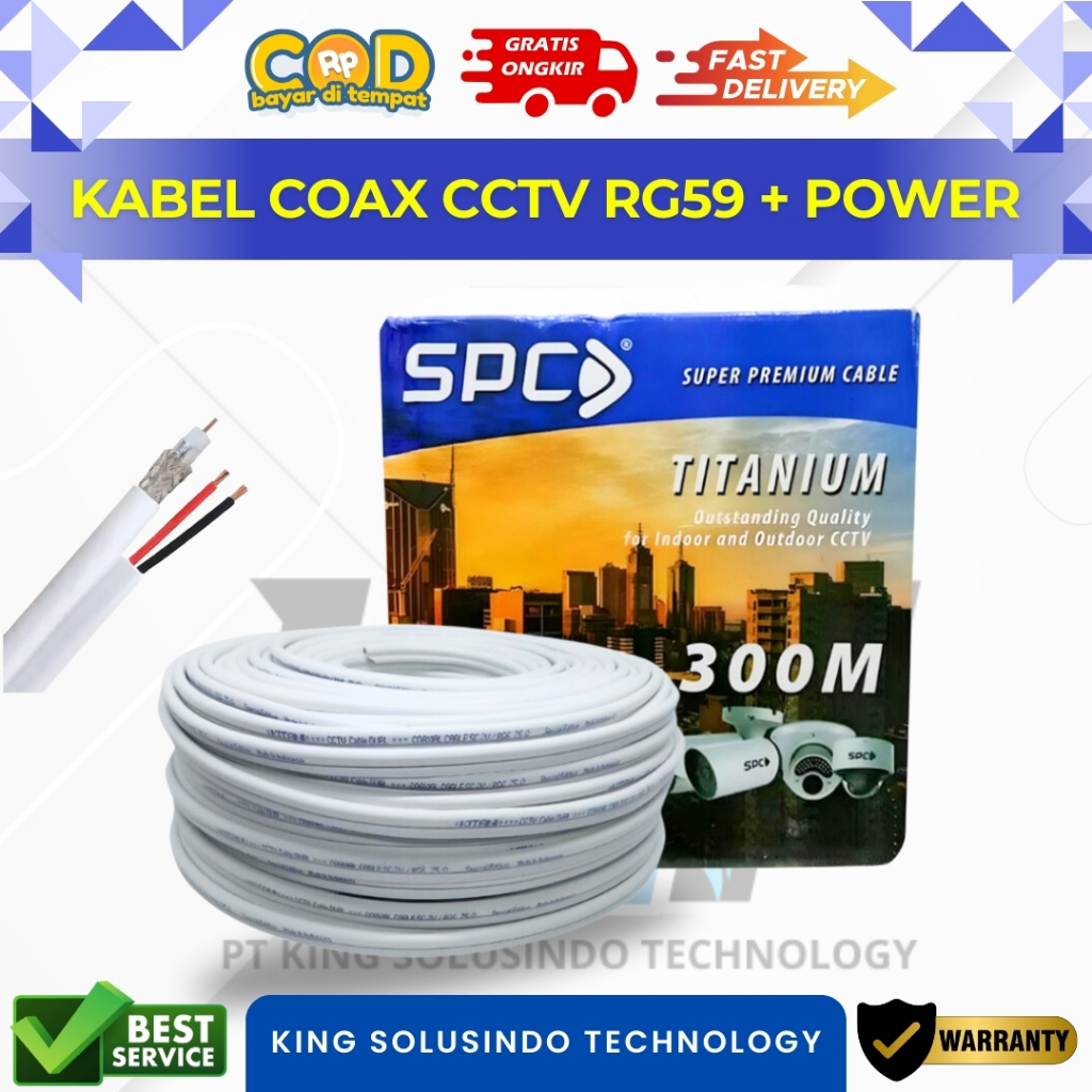 Kabel Coax RG59 dan Power 300 Meter || Kabel CCTV RG 59 1 Roll