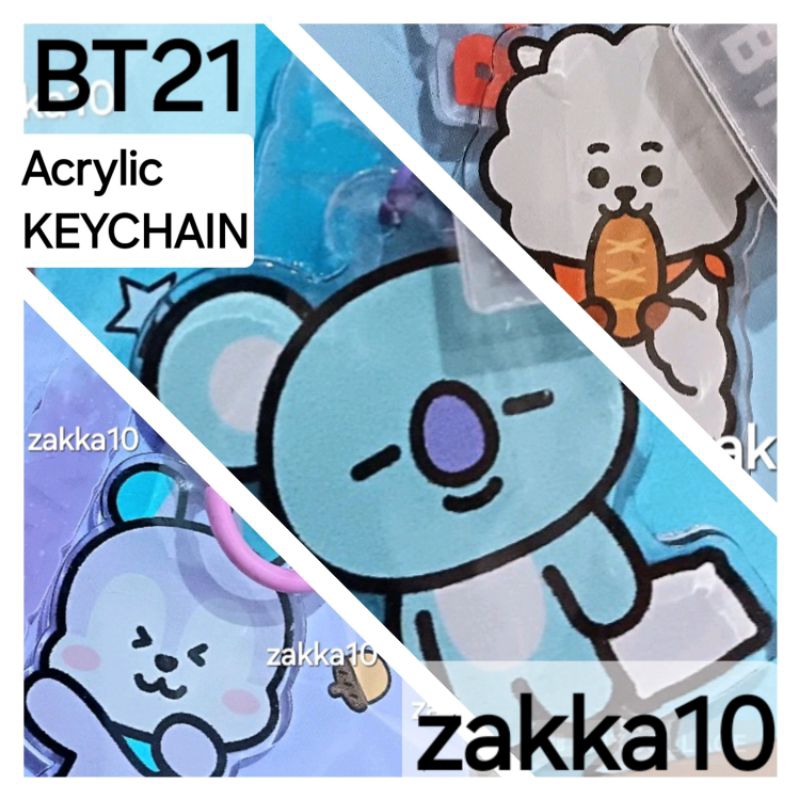 Miniso Gantungan Kunci BT21 Acrylic Keychain Koya Mang RJ