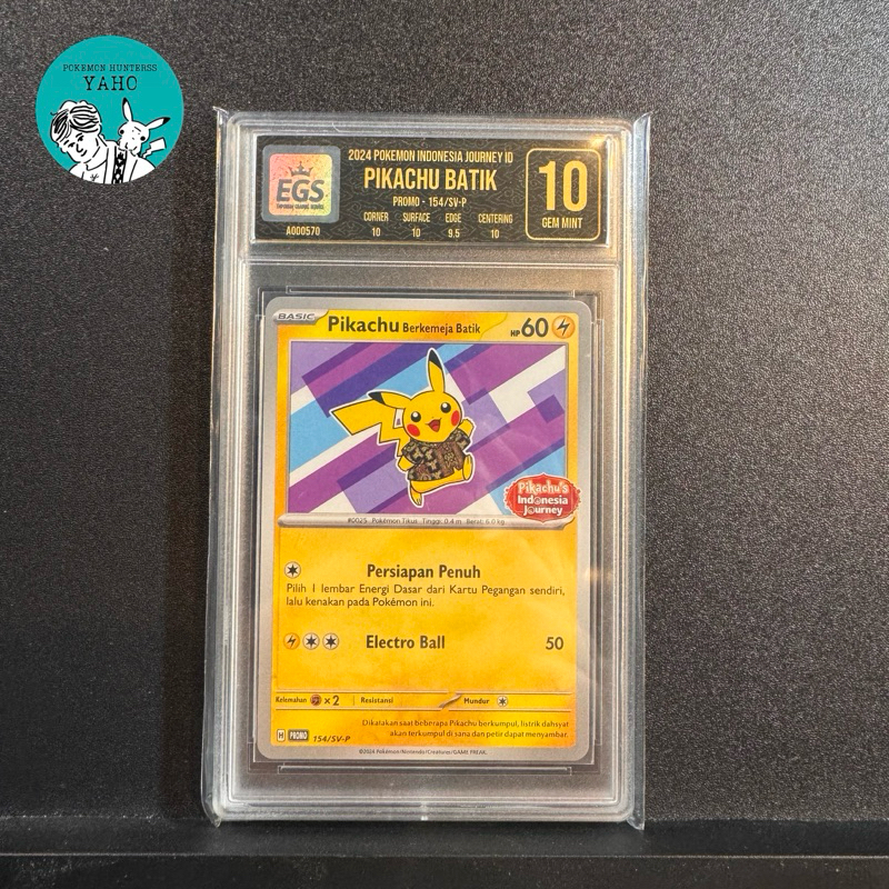 PIKACHU BATIK GRADE 10 EGS Pokemon TCG INDONESIA