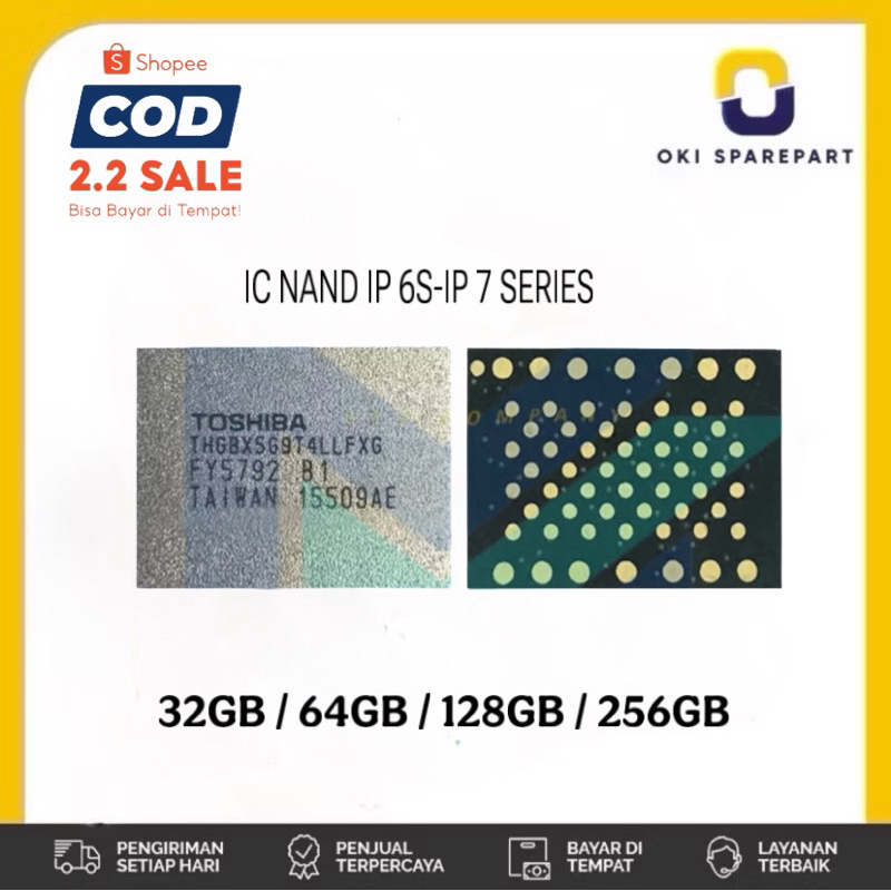IC NAND IPHONE 6S / 6SPLUS / 7 / 7PLUS 32GB / 64GB / 128GB / 256GB Original Tested