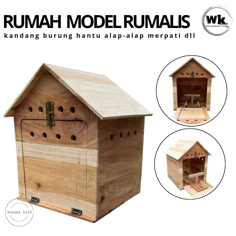 kandang rumah burung alap-alap burung hantu | rumah burung hantu model RUMALIS 