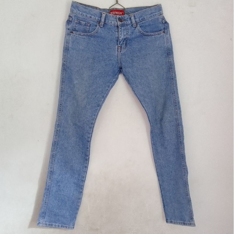 Edwin Jeans - Celana Panjang Denim Jeans Pria Slim Fit Light Blue Preloved Murah