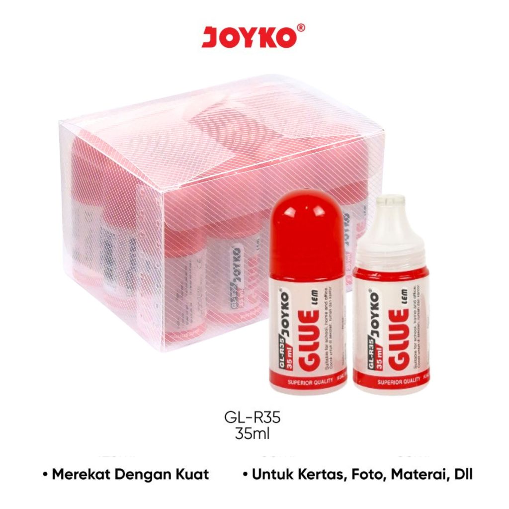 

1 BXS / 12 Pcs Liquid Glue / Lem Cair Joyko GL-R35 / 35ml