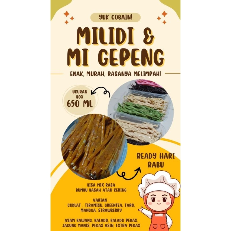 

Milidi/Mi Gepeng PEDES ASIN/BALADO/AYAM BAWANG