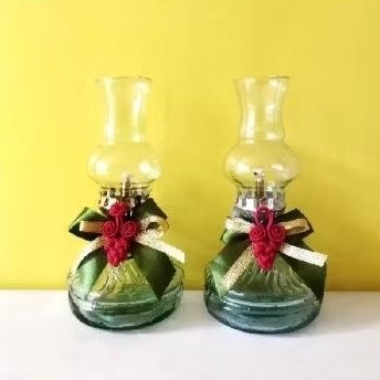 Souvenir pernikahan lampu teplok semprong kaca minyak tanah dengan mika